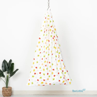 Fruit Party - Beelittle Premium Organic Cotton Baby Thottil Cradle | Soft, Breathable & Portable