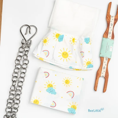 Hello World - Beelittle Premium Organic Cotton Baby Thottil Cradle | Soft, Breathable & Portable
