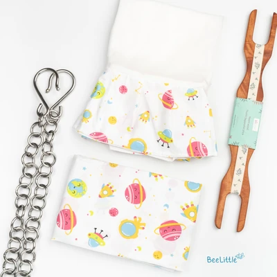 Galaxy - Beelittle Premium Organic Cotton Baby Thottil Cradle | Soft, Breathable & Portable