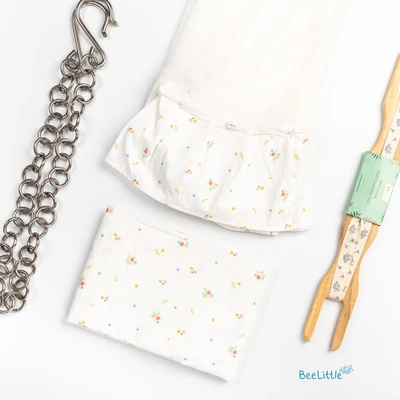 Tiny flowers - Beelittle Premium Organic Cotton Baby Thottil Cradle | Soft, Breathable & Portable