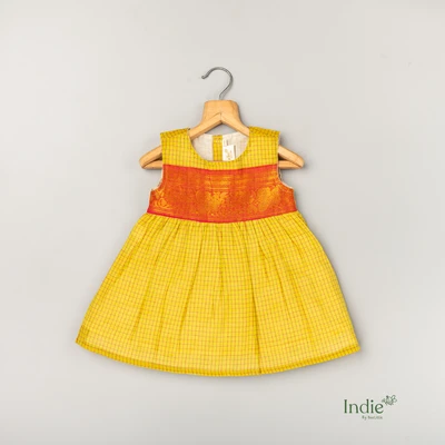 Mustard Kanchi cotton frock