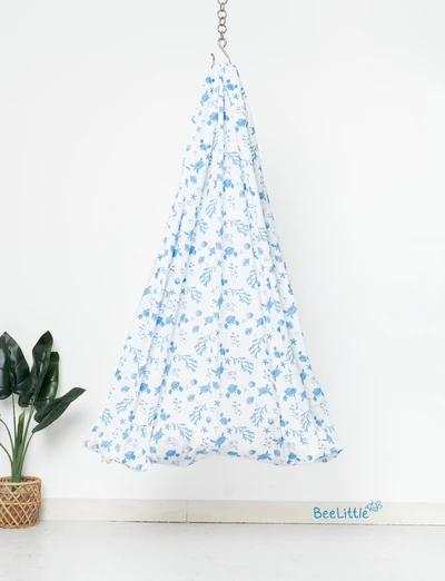 Coastal Sketch - Beelittle Premium Cotton Baby Thottil Cradle | Soft, Breathable & Portable