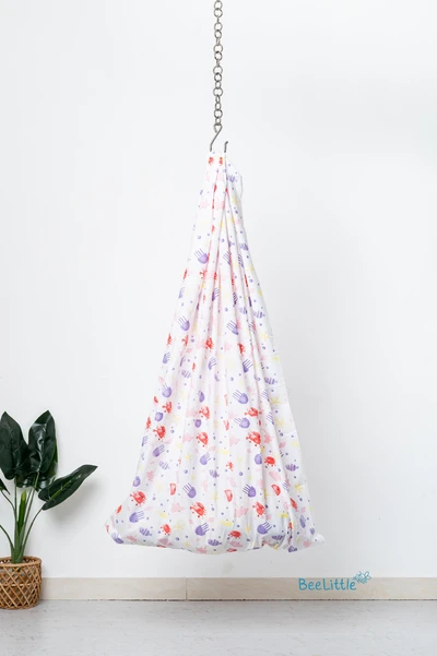 Floaty Friends - Beelittle Premium Cotton Baby Thottil Cradle | Soft, Breathable & Portable