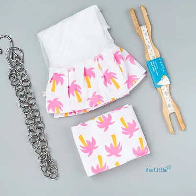 Pink Palm - Beelittle Premium Cotton Baby Thottil Cradle | Soft, Breathable & Portable