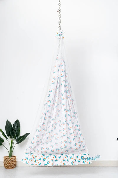 Trio Bird - Beelittle Premium Cotton Baby Thottil Cradle | Soft, Breathable & Portable