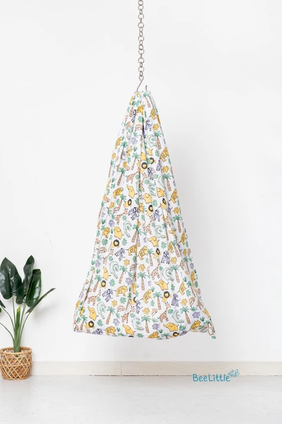 Zoo Crew - Beelittle Premium Cotton Baby Thottil Cradle | Soft, Breathable & Portable