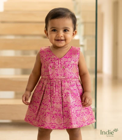 Pink Brocade Kimono Frock