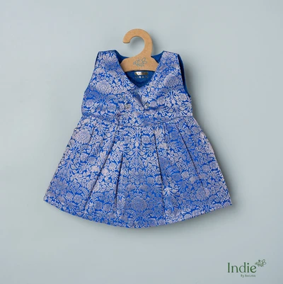 Blue Brocade Kimono Frock