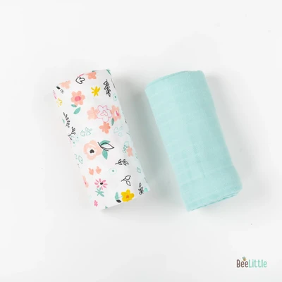 Cherry Blossom – Organic Muslin Cotton Baby Swaddle Blanket