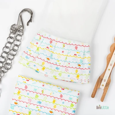 Under the sea - Beelittle Premium Organic Cotton Baby Thottil Cradle | Soft, Breathable & Portable