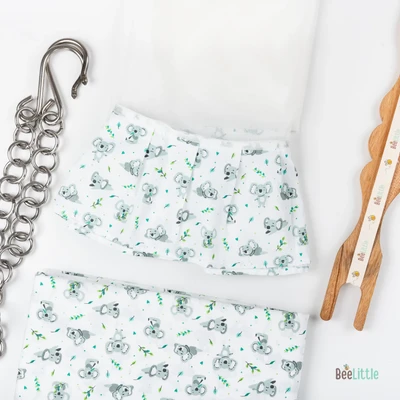 Grey koala - Beelittle Premium Organic Cotton Baby Thottil Cradle | Soft, Breathable & Portable