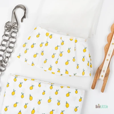 Lemons - Beelittle Premium Organic Cotton Baby Thottil Cradle | Soft, Breathable & Portable