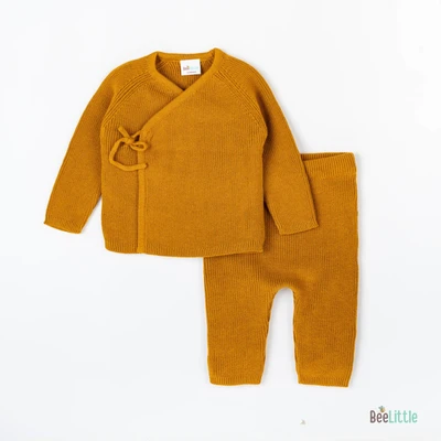 Lion Yellow  Kimono Sweater and Pant Set 3-6M