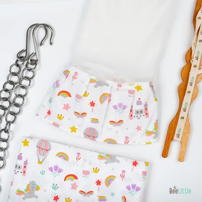 Magical Unicorns - Beelittle Premium Organic Cotton Baby Thottil Cradle | Soft, Breathable & Portable