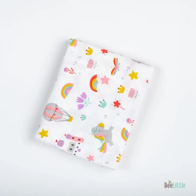 Magical Unicorns - Beelittle Premium Organic Cotton Baby Thottil Cradle | Soft, Breathable & Portable