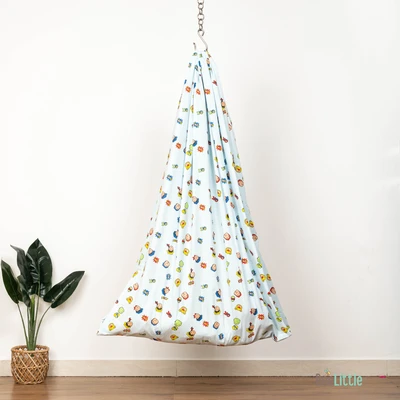 Cartoon Faces - Beelittle Premium Organic Cotton Baby Thottil Cradle | Soft, Breathable & Portable